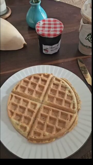 Das Rezept zu den Proteinwaffeln 😋
✨ Eiersatz für 2 ganze Eier
✨ 1 Banane
✨ 2 EL Mandelmehl
✨ 2 EL Kichererbsenmehl
✨ 2 EL Haferflocken
✨ 2 EL Chiasamen
✨ 2 EL Leinsamen
✨ ½ TL Backpulver
